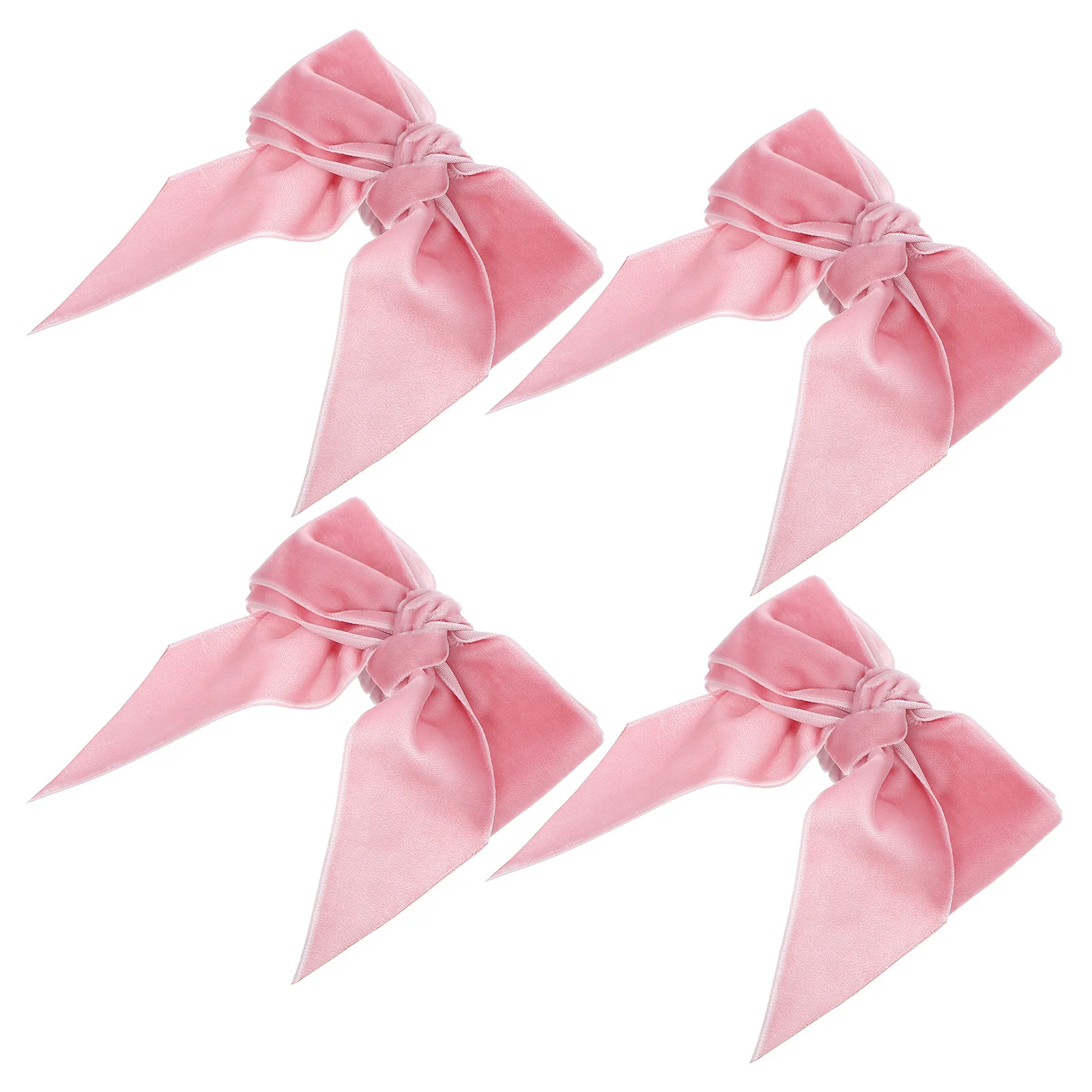 

4Pcs Elegant Soft Lint Bow Napkin Rings Wedding Party Table Decoration Dinner Napkin Buckles Bow Napkins Rings