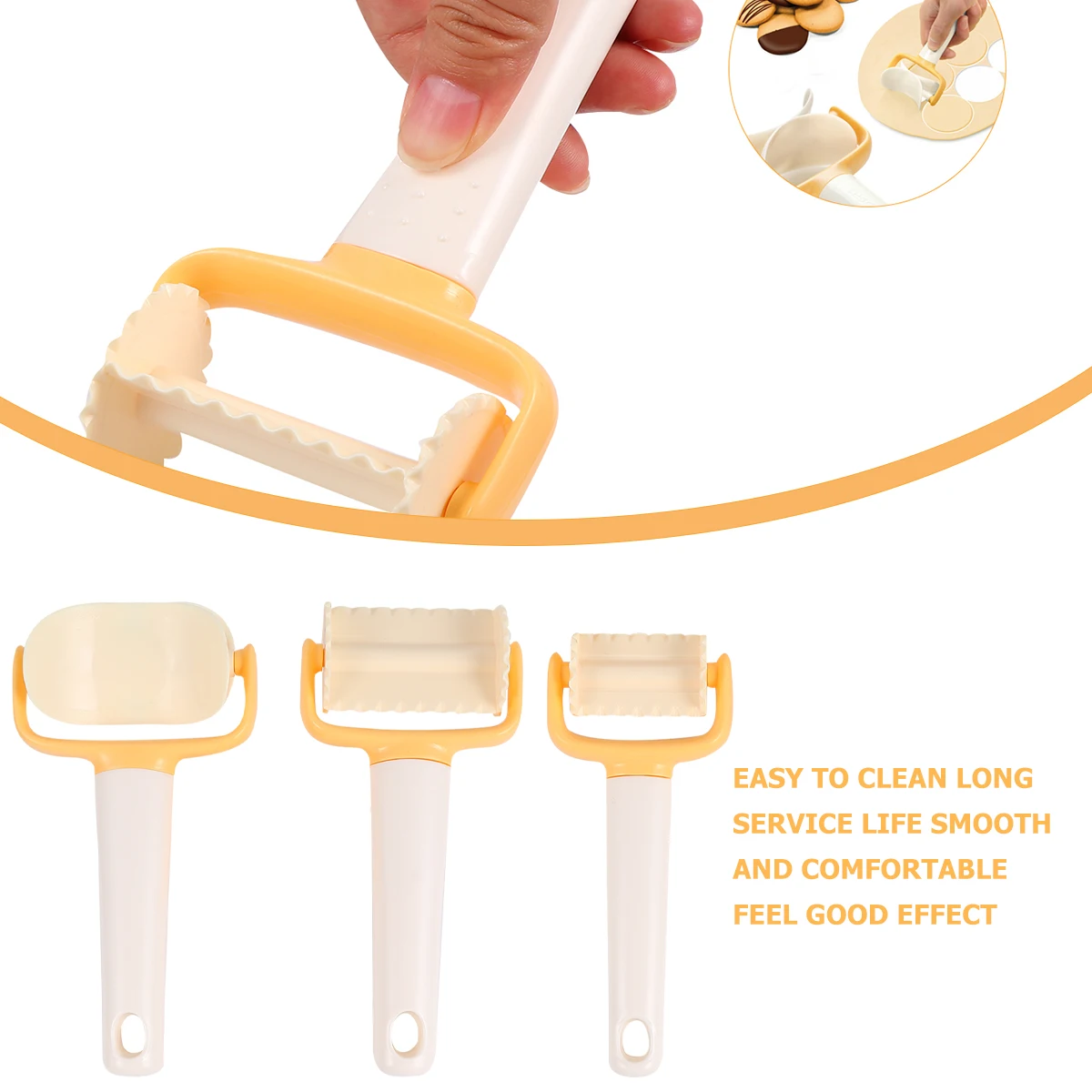 

3 Pcs Cookie Biscuits Rolling Cutting Mold Round Stuffed Pasta Fondant Maker Cutters Set