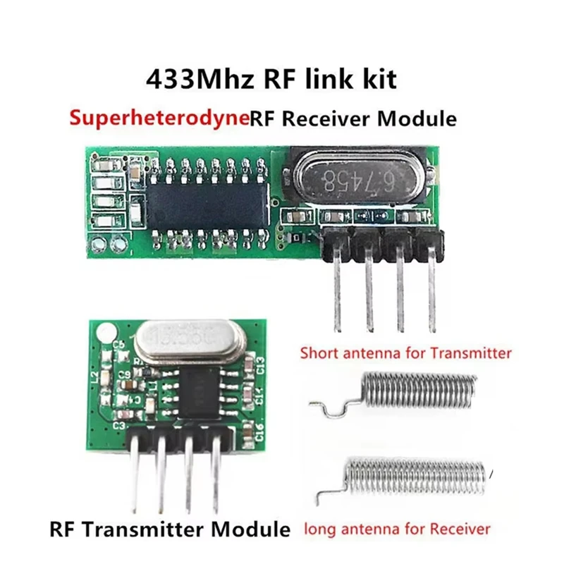 A23F-433 Mhz Superheterodyne RF Receiver And Transmitter Module Wireless Module Diy Kit Antenna