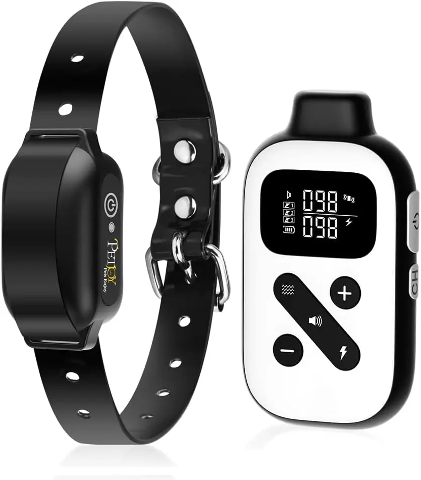 

Remote Bark Collar Combo for Large Dogs - Shock, Vibration, Beep, Auto Mode (Level 1-5), 2800 Ft Range