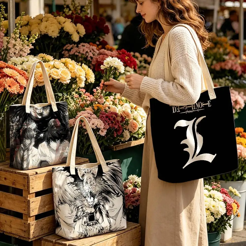 Hot Anime Death Note Lightweight Foldable Tote Bag Strap, Reusable Shopping Bag, Perfect Gift for Daily