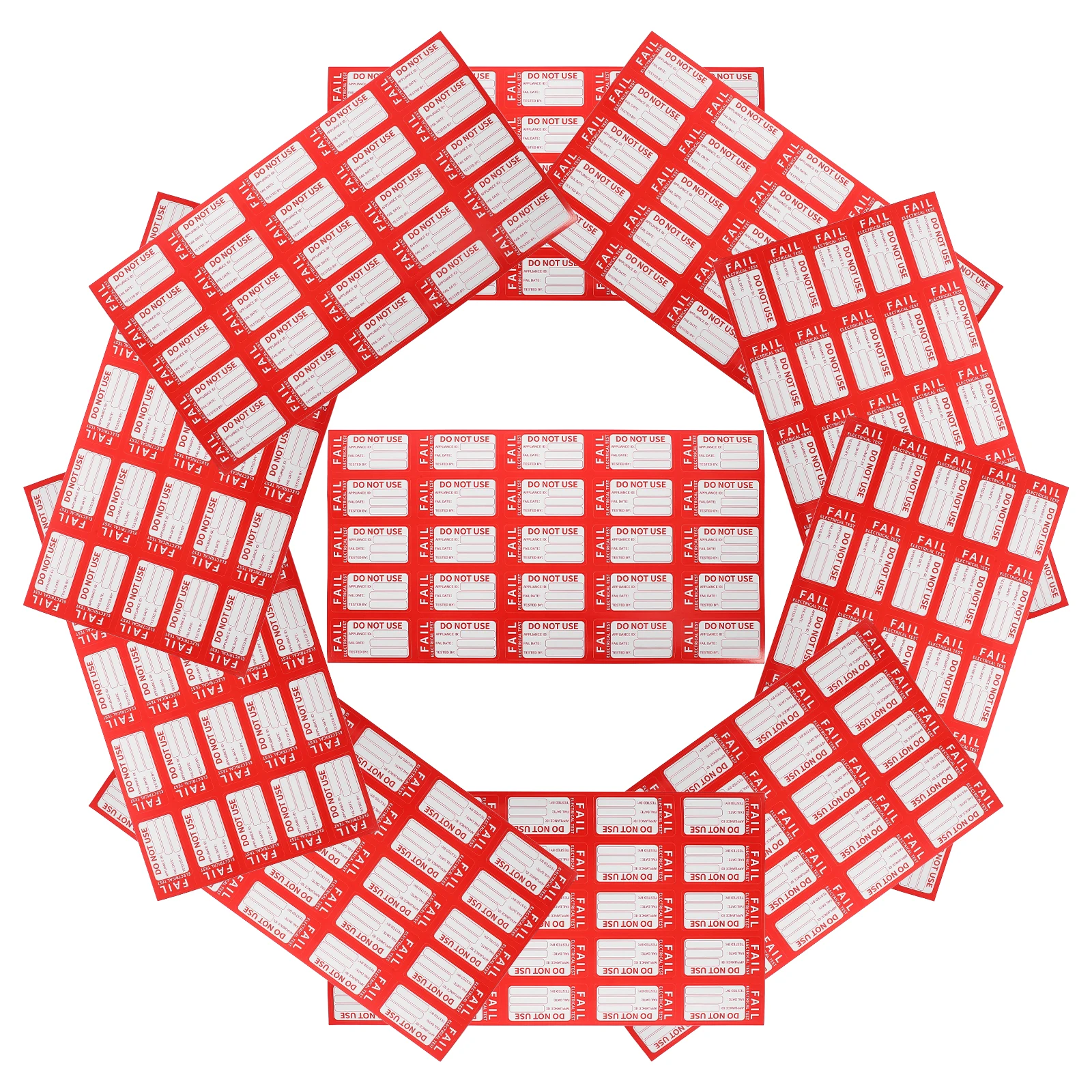 Paquete de etiquetas de inspección de calidad, 10 hojas, pegatinas de sellado, caja de envío comercial, suministros de oficina, etiquetas rojas aprobadas, embalaje