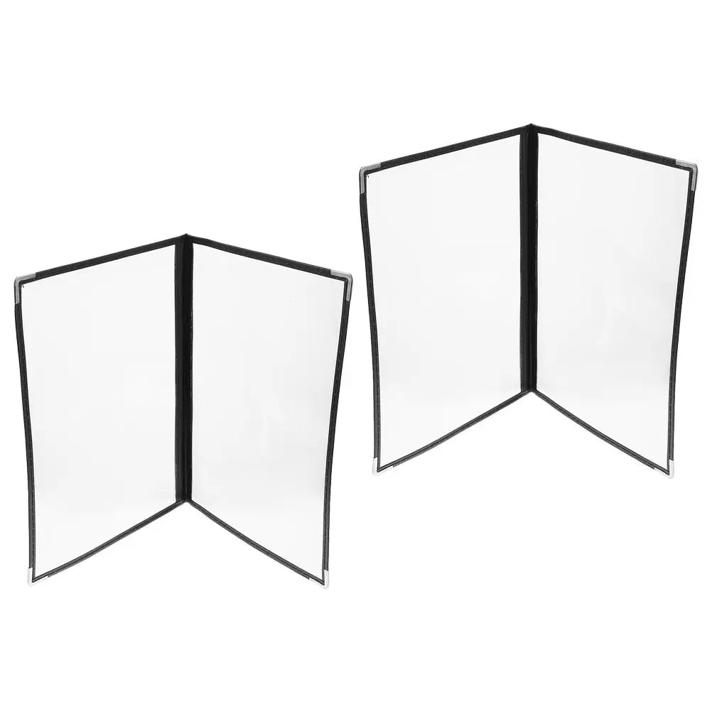 2Pcs Sturdy Clear Menu Covers Made of Premium PVC Material for Restaurant Menu Binder Protection Dustproof Decorative Table