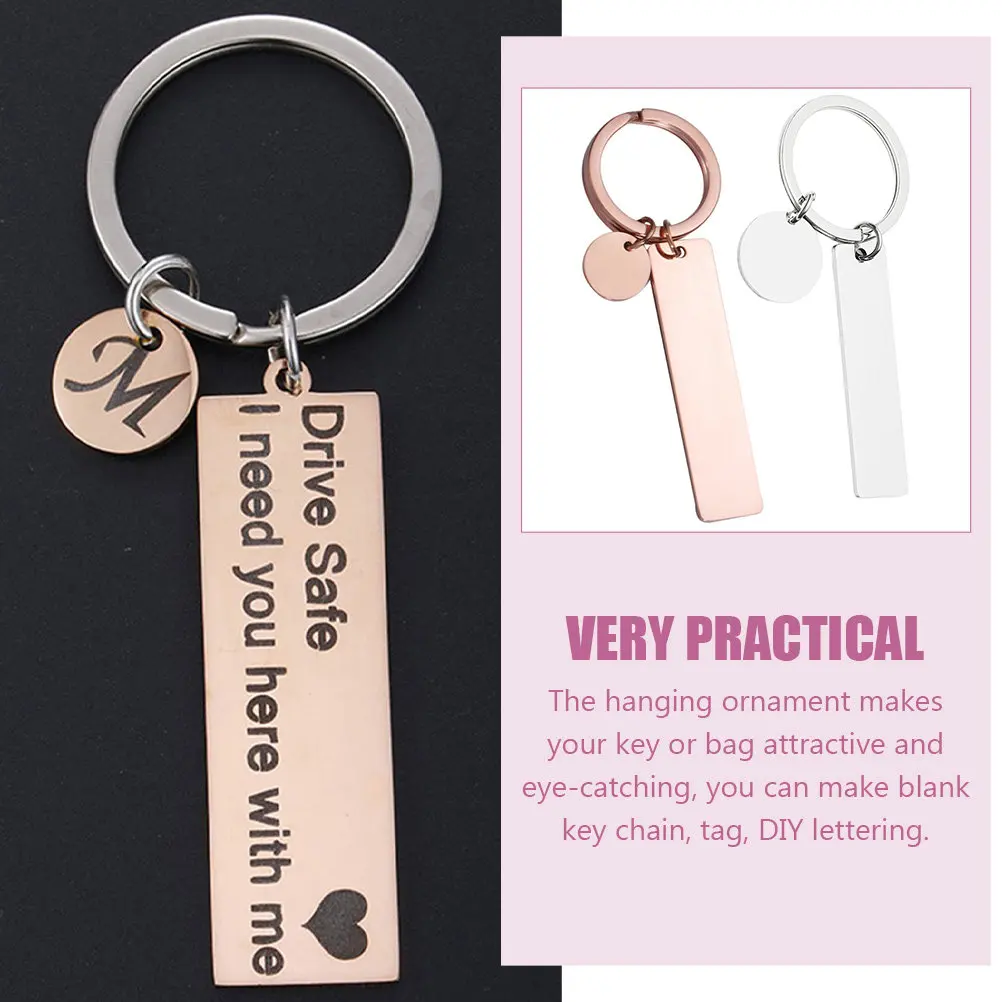 

2 шт. заготовки для брелоков из нержавеющей стали, металлические прямоугольные подвески для ключей от машины, сумок, украшения, заготовки для самостоятельного изготовления брелоков