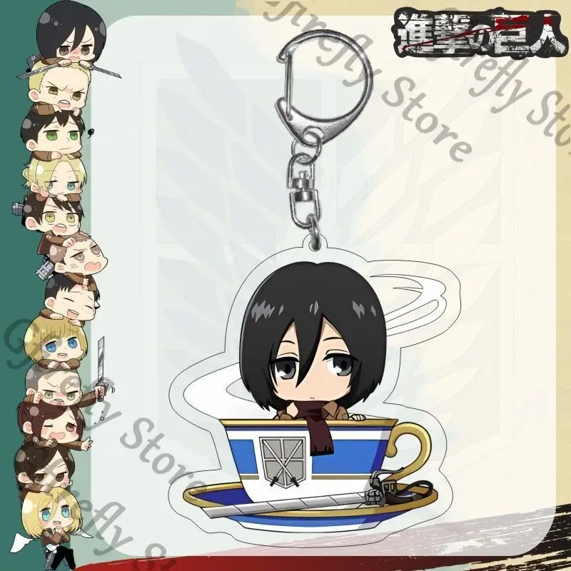 Anime Eren Jaeger Aanval op Titan Mikasa.Ackerman Opknoping Drop Hanger Sleutelhanger Ambitus Acryl Q Versie Levi Ackerman Gift