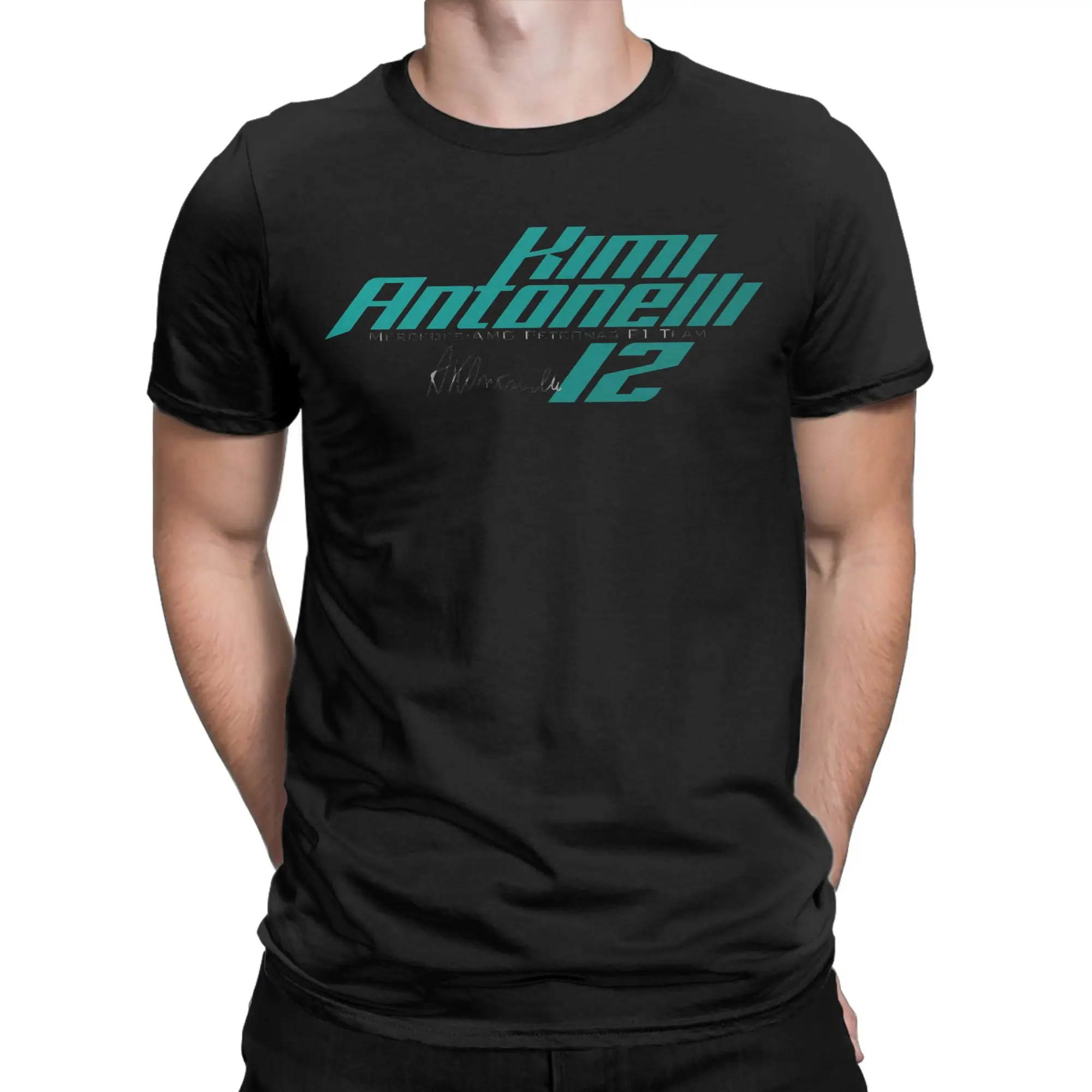 Andrea Kimi Antonelli T-Shirts Men  Novelty 100% Cotton Tee Shirt Round Collar Short Sleeve T Shirts Graphic Clothing