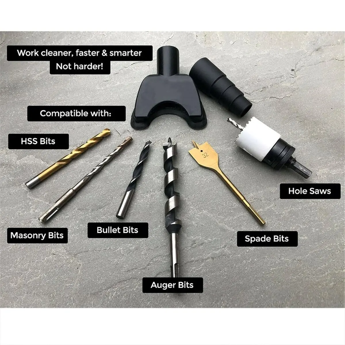 Home Tool Hands-Free Dust Collector, Upgraded Hole Saw Dust Removal Tool, Vacuum Attachment Dust Collector,Powerful Cyclone Vacu