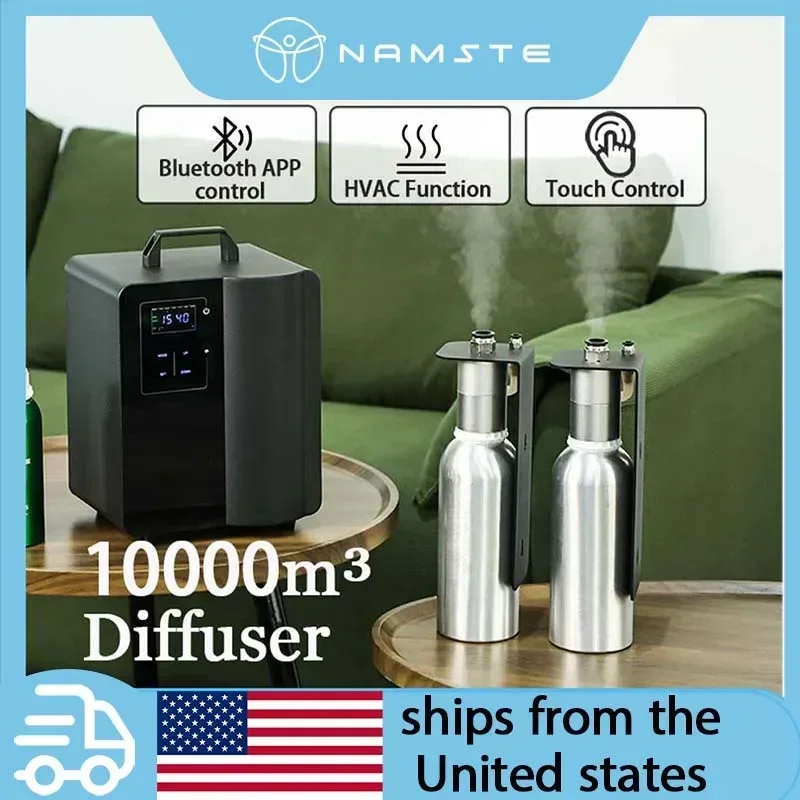 

NAMSTE 10000m³ New Electric Bluetooth Aroma Diffuser Perfume Essential Oil Air Freshener HVAC Large Aromatherapy Dual Nozzles