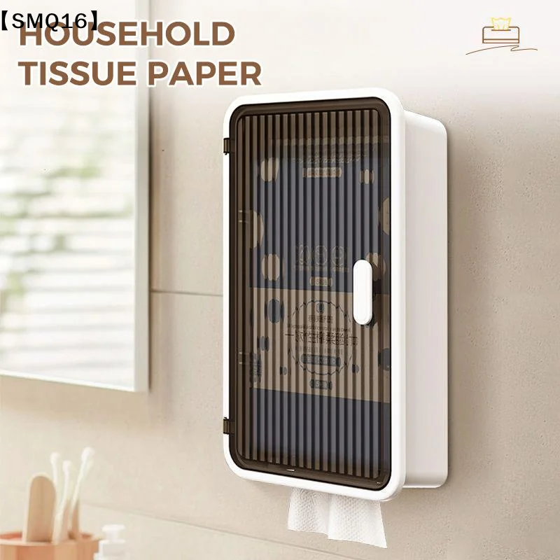 Bathroom Shelf Wall Mounted Waterproof Tissue Box Multifunctional Storage Rack for Toiletries Storage Box Shampoo Organizer【SMQ】