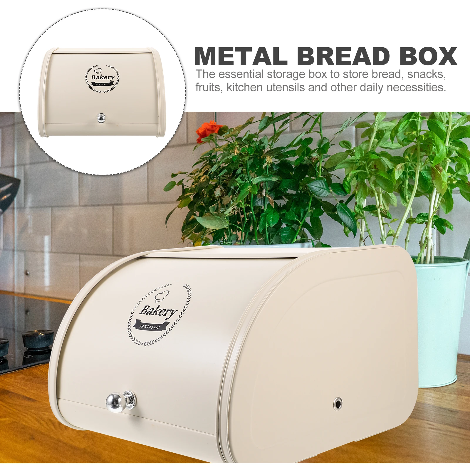 

Bread Box Countertop Bin Boxes Airtight for Breadbox Kitchen Storage Container Desktop Dust-proof Containers