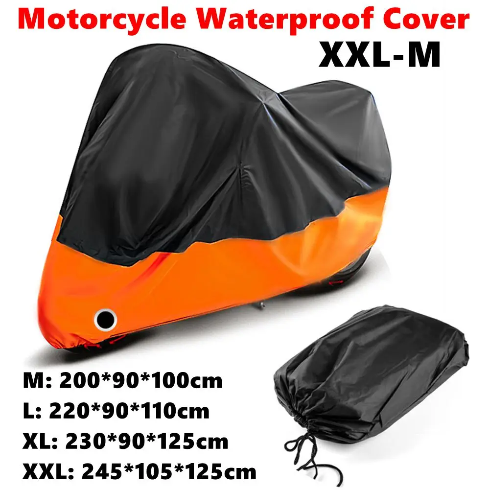 Bike Scooter Rain Cover Waterproof Dustproof Wear-Resistant Fabric Motorbike Cover Motors Dust Rain UV Protector Cover