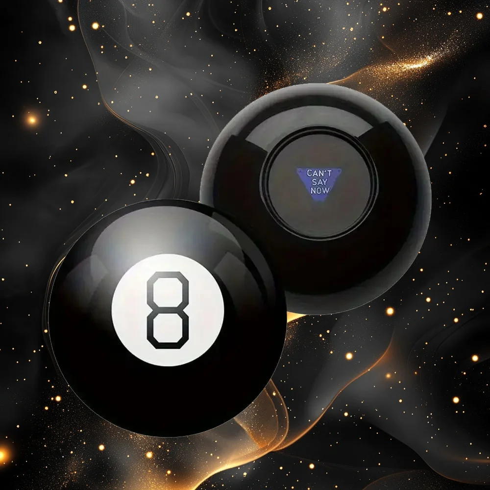 Magic 8 Ball Retro Divination Prop - Black Mysterious Decision Maker with 20+Mysterious Answers Novelty Desktop Prop   H5843
