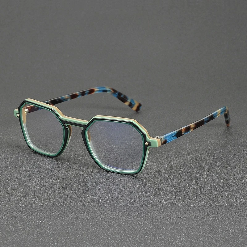 

High Quality Acetate Polygon Eyeglass Frame for Men Myopia Reading Eyewear Photo Colorful Women Optical Prescription Glasses