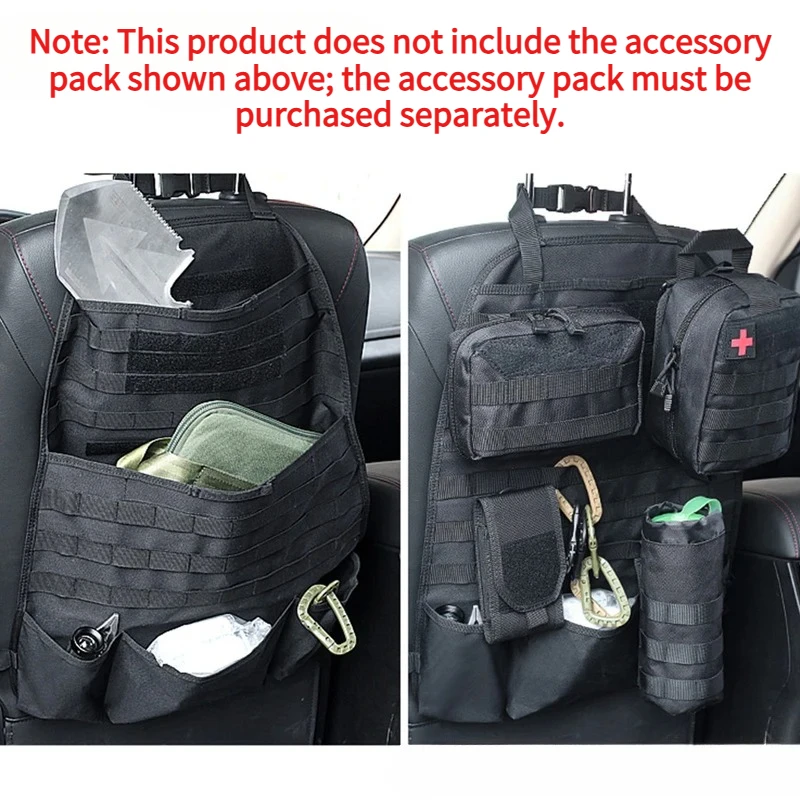 Tactical MOLLE Car Seat Back Organizer - Universal Oxford Cloth Vehicle Storage Panel for Outdoor Camping Hunting Gear