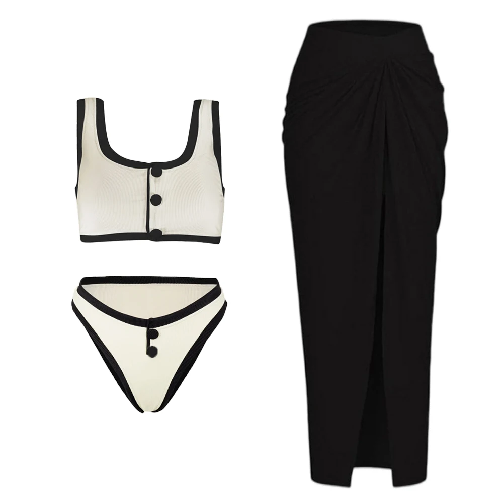 レトロなワンピース水着,蝶ネクタイとスカート,セクシーな腕立て伏せ水着,モノキニ,ビーチウェア,ボディ,黒と白,2024