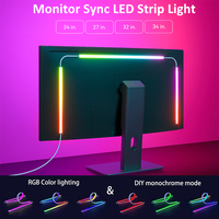 LED Sync RGB LED Strip Lights for 24-34 Inch Monitor USB-Powered Backlight Pickup Atmosphere Lights for Gaming Room Desk Decor