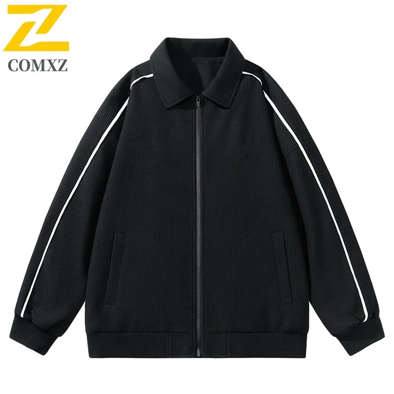 

COMXZ 2025 Autumn Men Casual Jacket Couple Wear American style Trendy Loose Fit Versatile Stand Collar Unisex Lightweight Coat