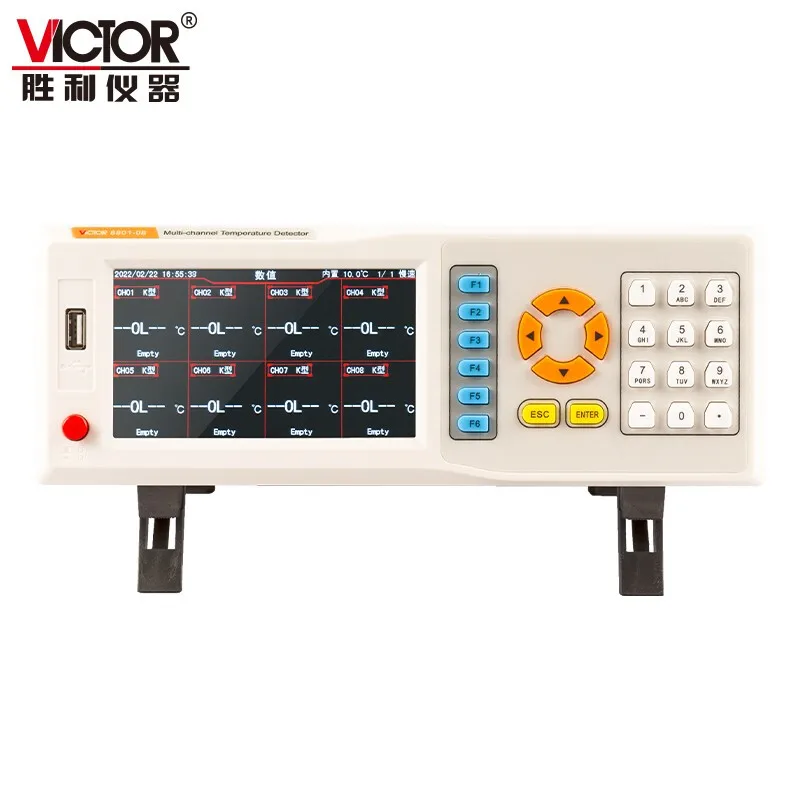 VC8801 Desktop Multi-channel Temperature Patrol Meter 8/16 Channel Intelligent Acquisition Temperature Rise Test Detection