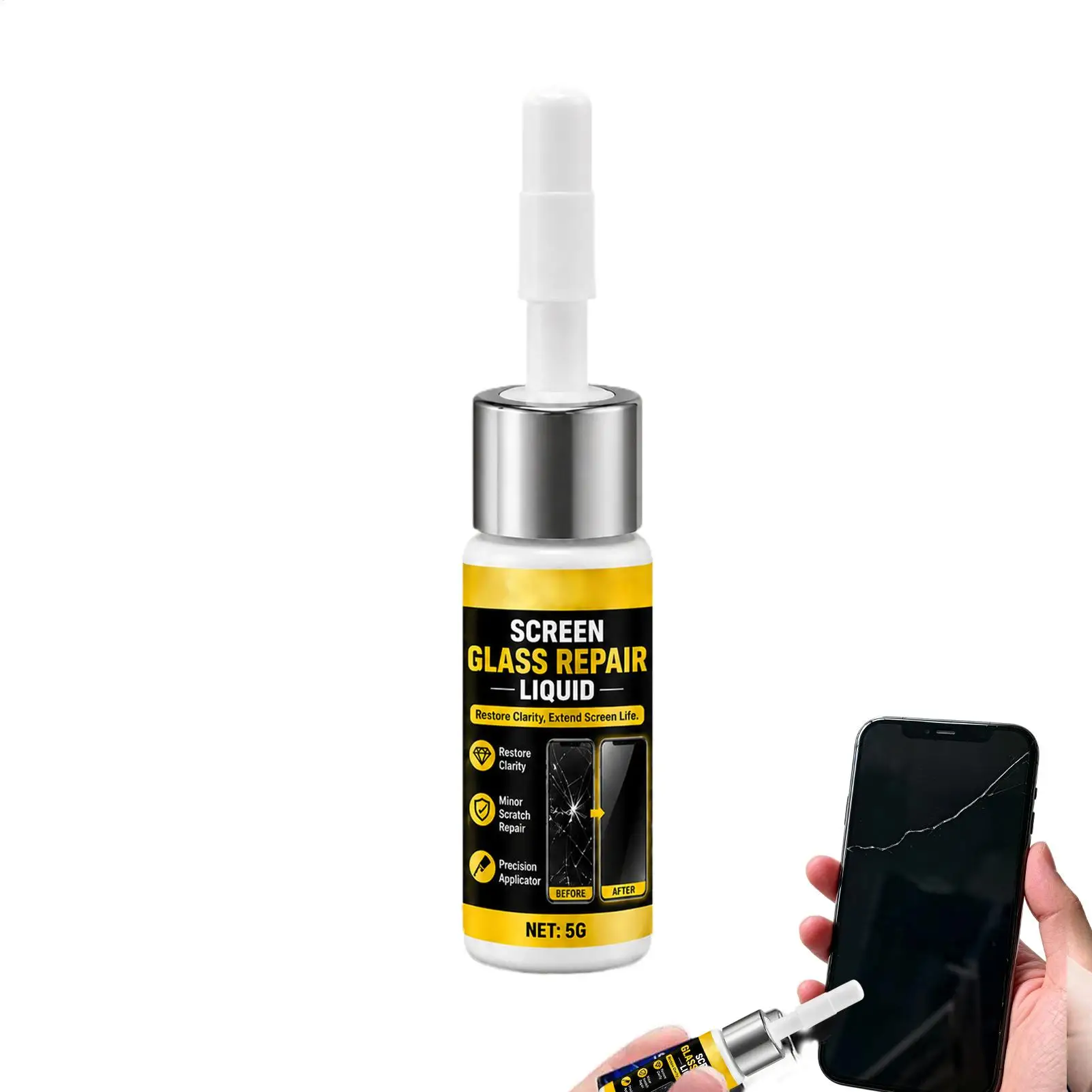 Screen Repair Liquid Glass Scratch Remover Filler Universal Quick Fix for Phone Tablet Watch Display Surfaces Daily Maintenance