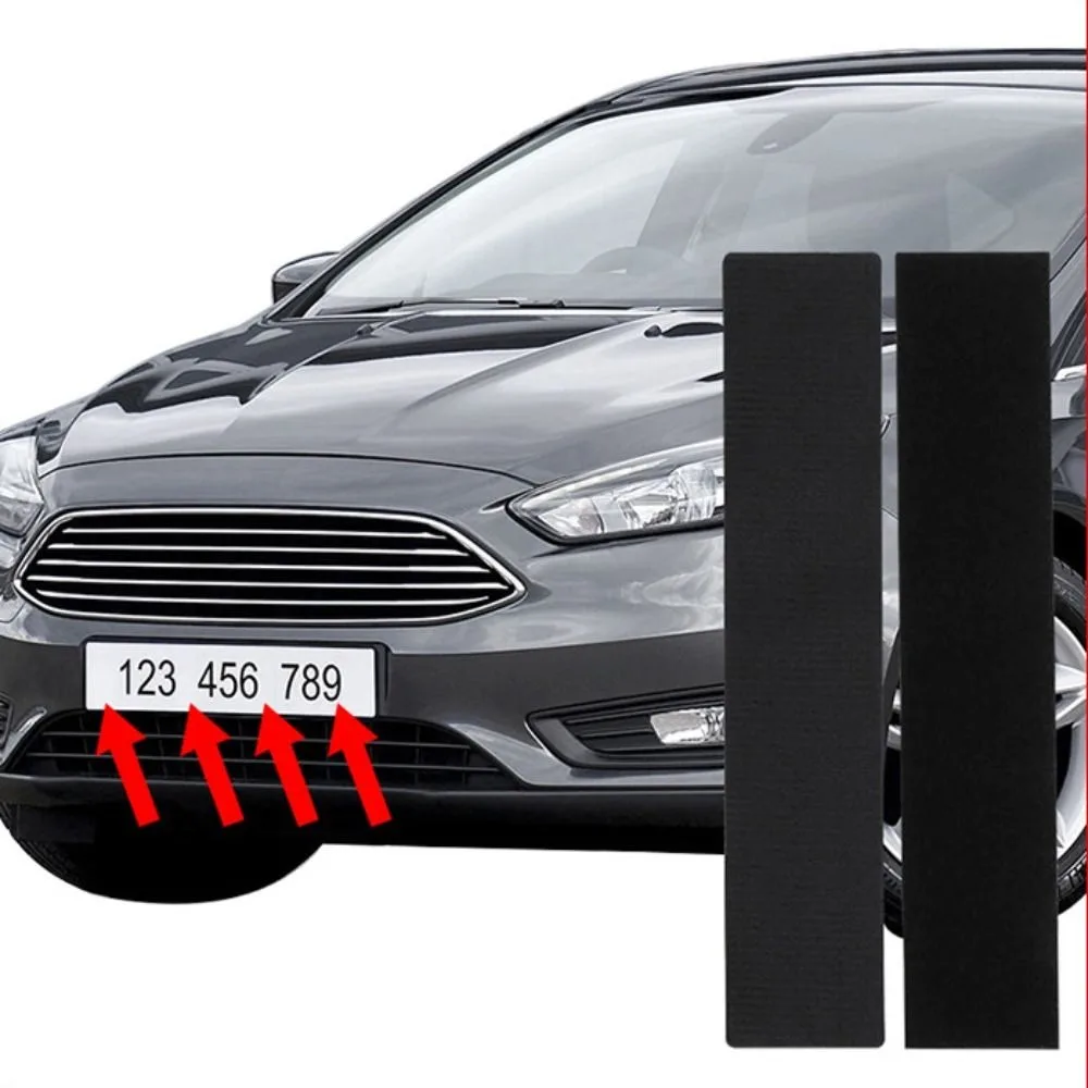 

2Pair/Set Frameless Adhesives Licenses Plate Holder Weather-proof Harmless Number Plate Holder Durable Black