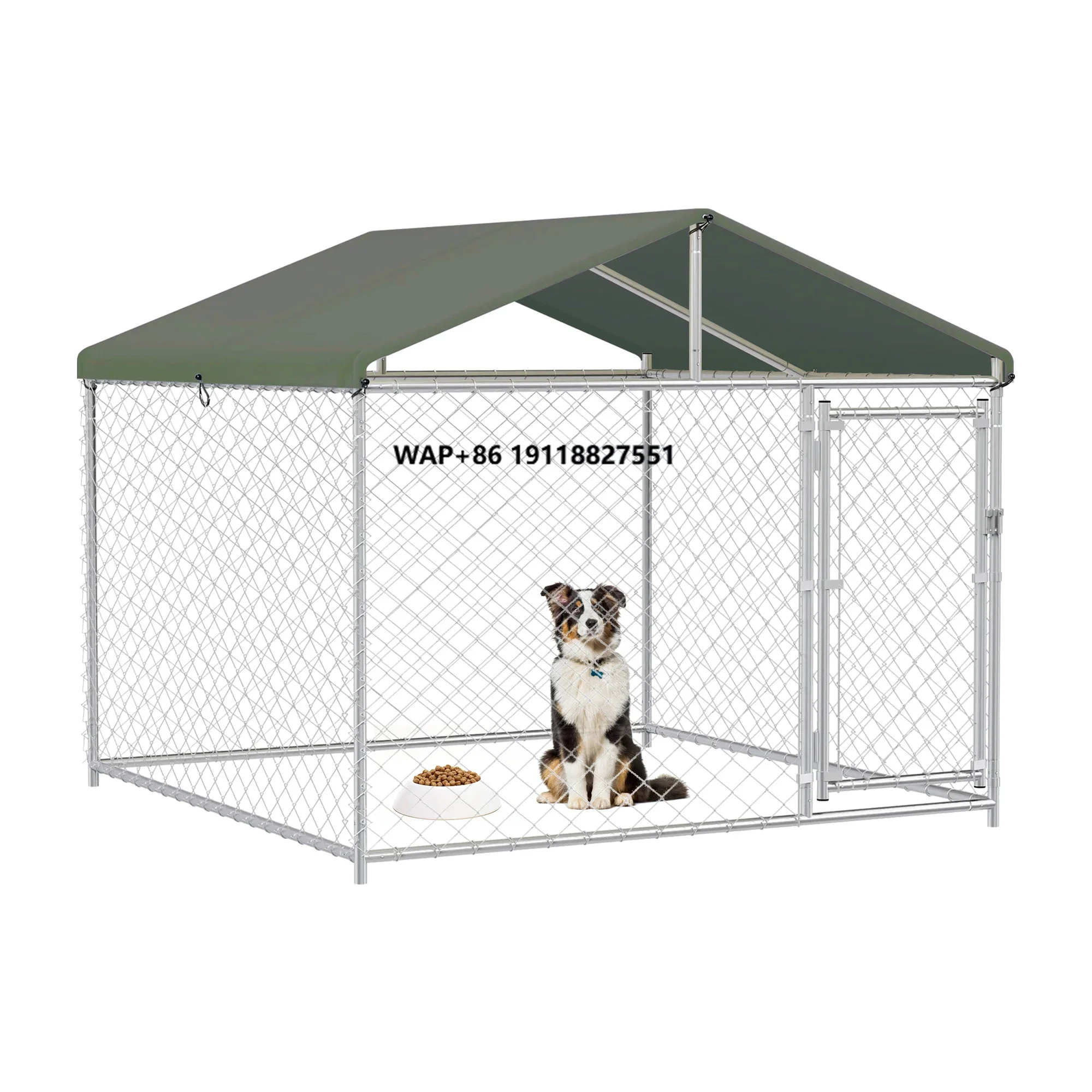 

Heavy Duty Outdoor Dog Kennel with Galvanized Steel Roof All Weather Condition Large Metal Frame for All Seasons