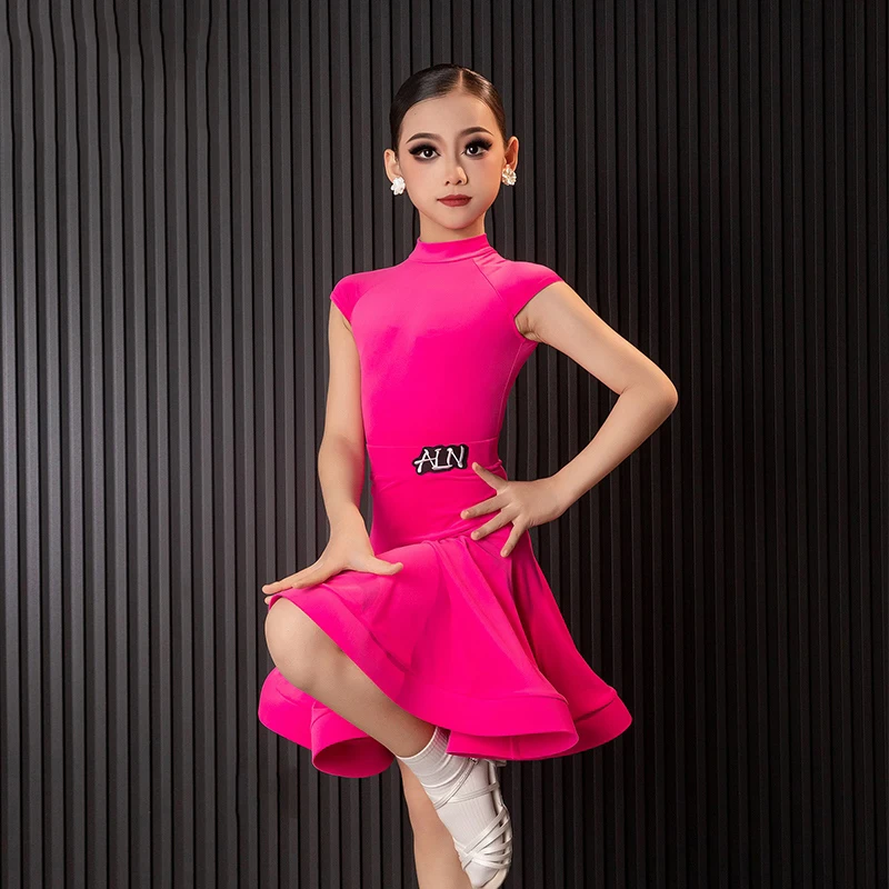 2025 Professionele Nationale Standaard Danskleding Voor Meisjes Korte Mouwen Visgraat Rokken Pak Latin Competitie Jurk DQS19649