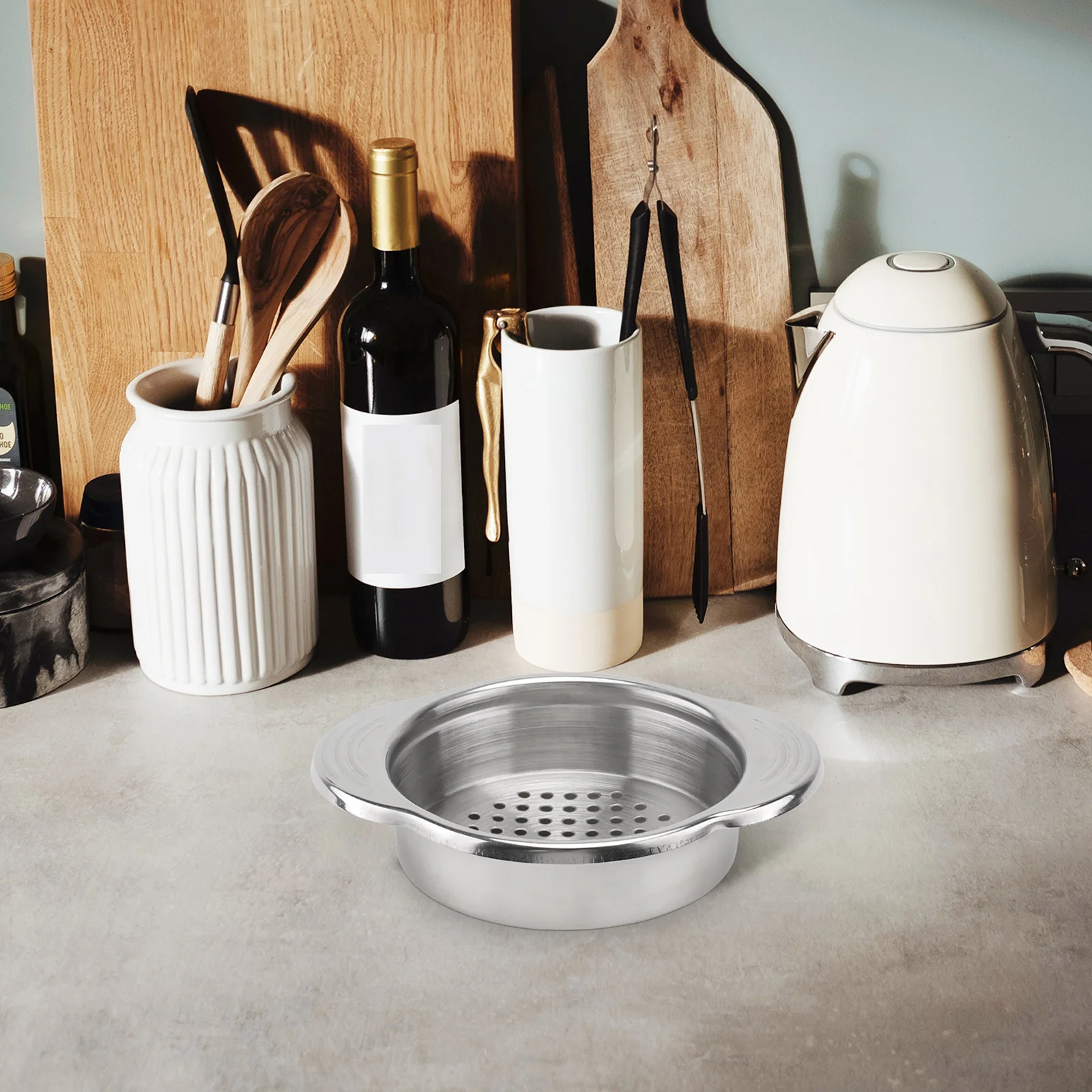 

Stainless Steel Strainer 304 Grade Canning Colander Food Fruit Vegetable Water Draining Oil Separator Kitchen Gadgets