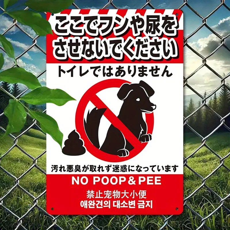 CIFBUY Vintage Retro No Pet Urination Aluminum Wall Art 12x8 Inch Waterproof Rustproof Metal Sign For Park Play Area Decor