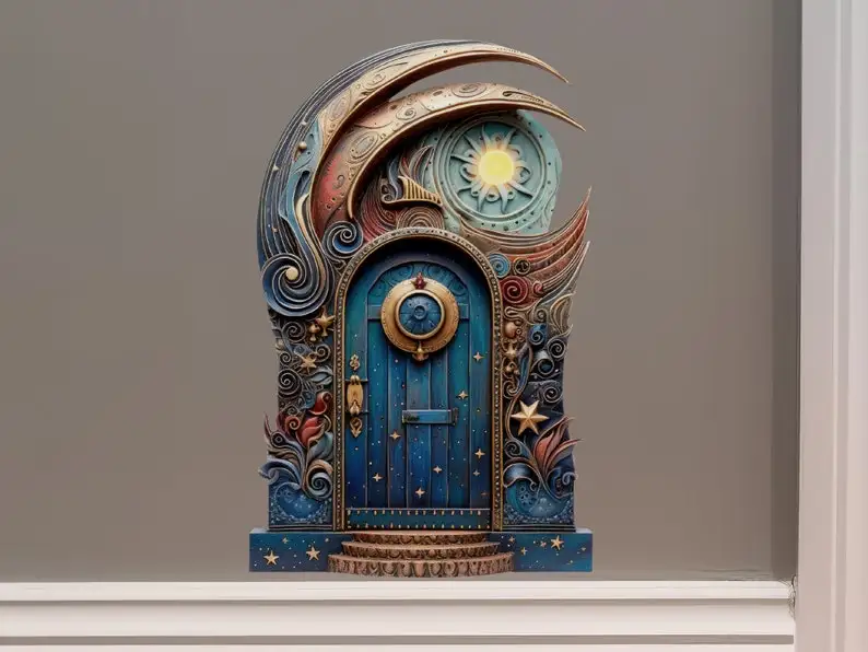 

Moon and Stars Fairy Door - Fairy Door 3D Wall Sticker