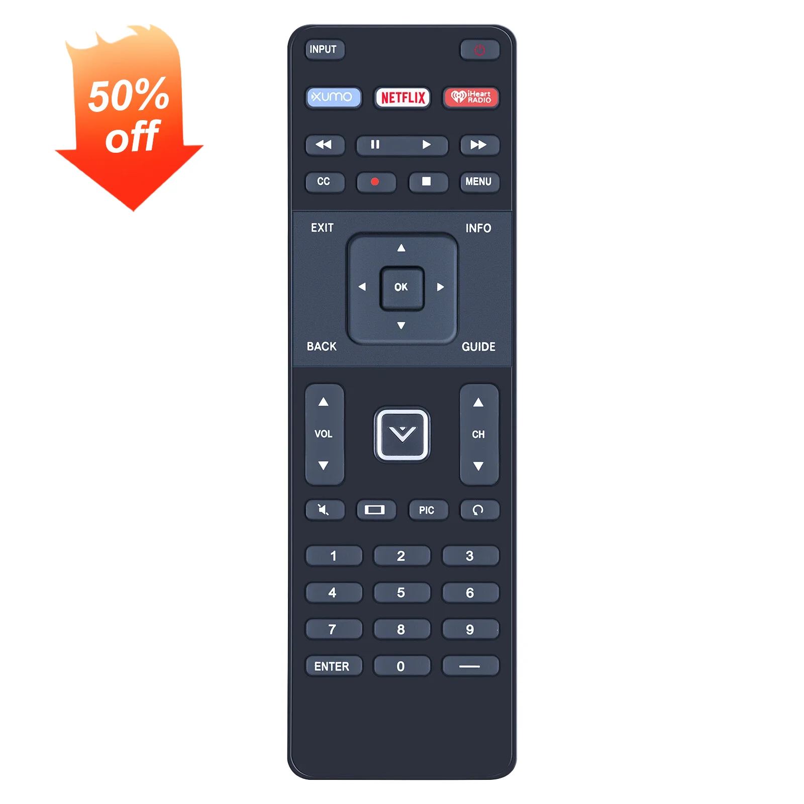 Replacement XRT122 Remote Control Compatible with Vizio Smart TV D32-D1 D32H-D1 D32X-D1 D39H-D0 D40-D1 D40U-D1