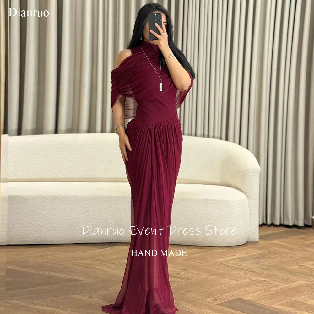 

Dianruo Modest Mermaid Evening Dress Chiffon Party Gown Elegant Maxi فساتين للمناسبات الخاصة Customized