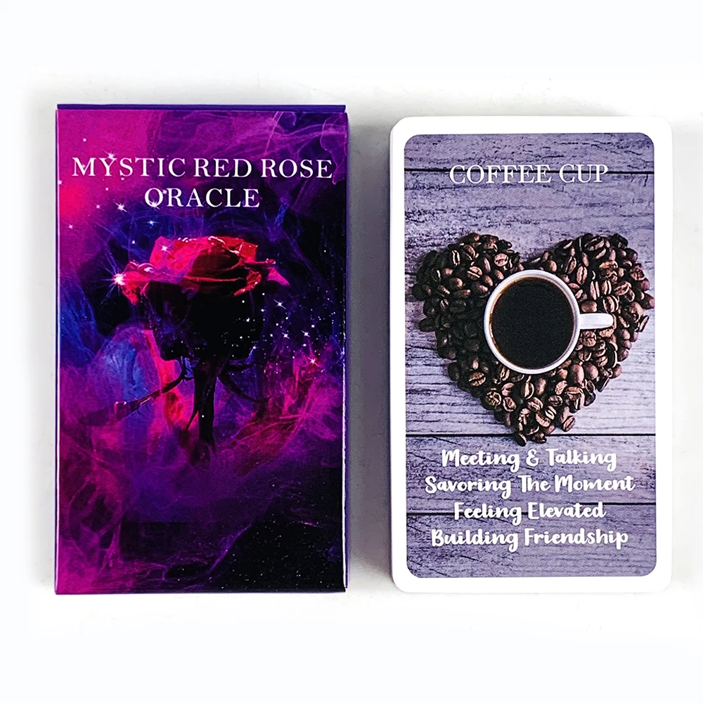 Hot-selling Mystic Red Rose Oracle Cards A 53 Oracle English Visions Divination Edition Deck Borad Playing Games
