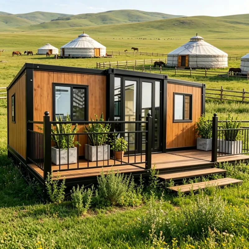 Ready Made Container House 20ft Expandable Foldable Mobile Home with 2 Bedroom Kitchen Bathroom Design for Outdoor Living
