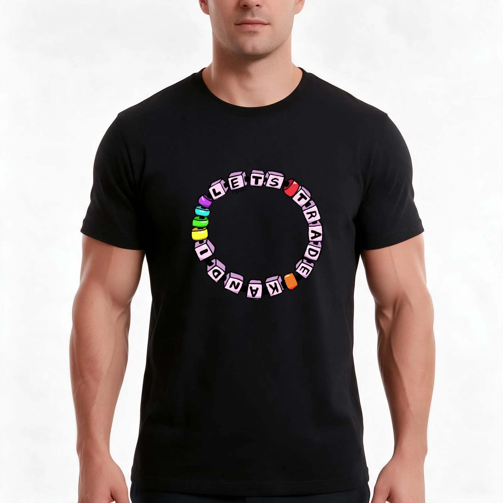 Lets Trade Kandi T-Shirt, Summer Casual Cotton Tee, Oversized Streetwear Tops, Vintage Graphic Print, Loose Fit Short Sleeve