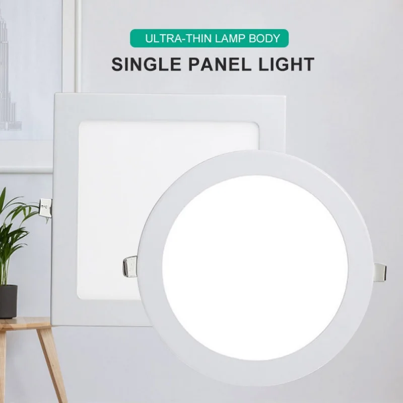 Pop Ultra Thin Led Panel Light Round/Square 3W 4W 6W 9W 12W 15W 25W LED Ceiling Recessed Down Light AC85-265V + Driver LED Downl