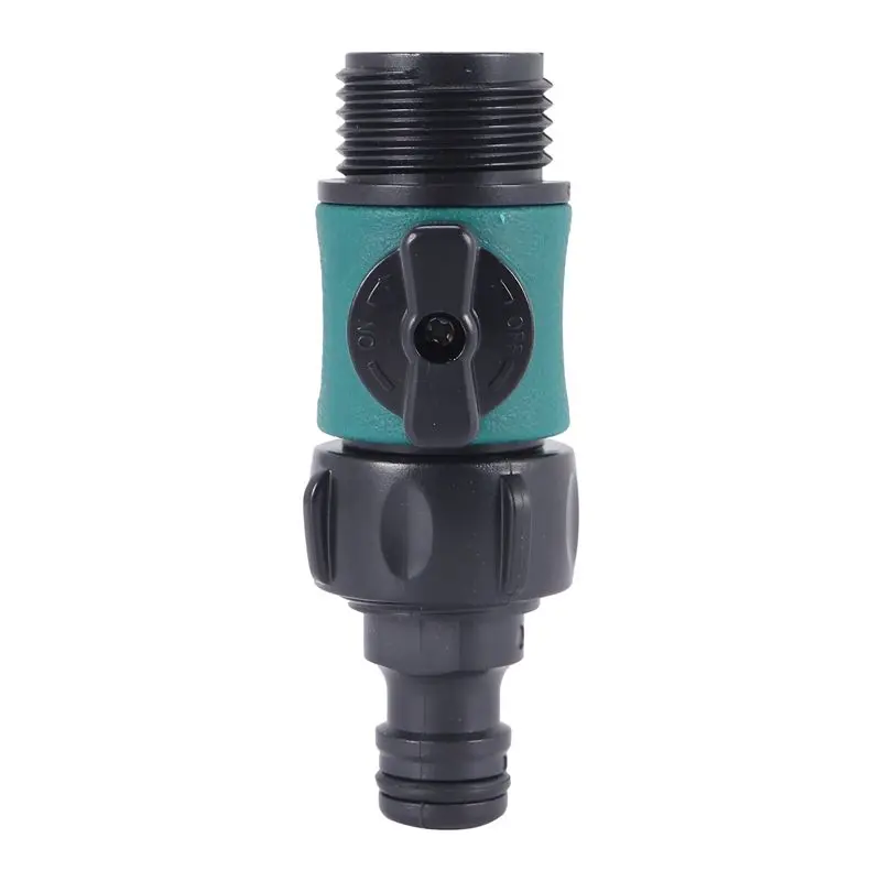 AEE4-Plastic Valve With 3/4 Inch Male Thread Quick Connector Car Wash Garden Irrigation Pipe Fittings Prolong Hose Switch 1 Pc