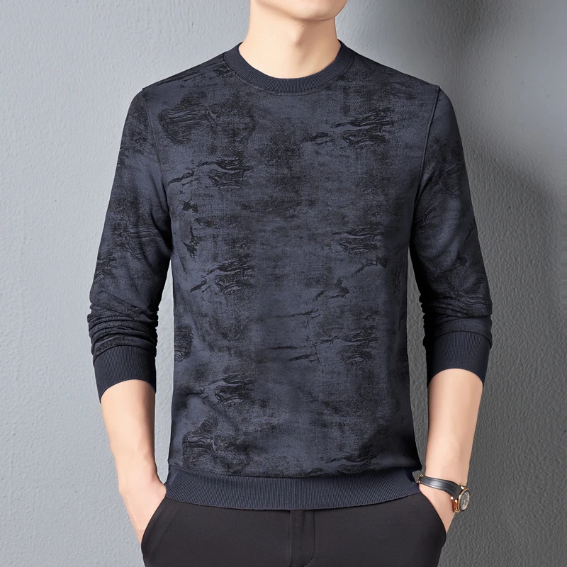 

Autumn Men Casual Vibrant Tie-Dye Sweatshirt Black White Green Cosy Tops Round Collar Long Sleeve Leisure Wear Ribbed Cuffs Hem