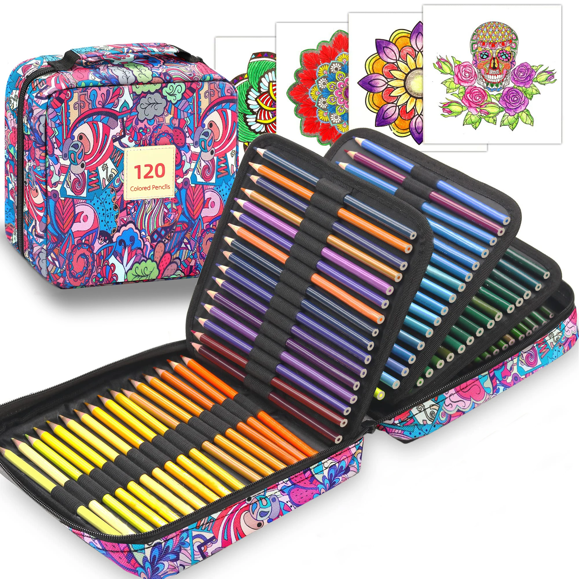 

Colored Pencils,120 Colored Pencils for Adult Coloring Books, Soft Core Oil-Based Coloring Pencils for Artists Drawing Sketching