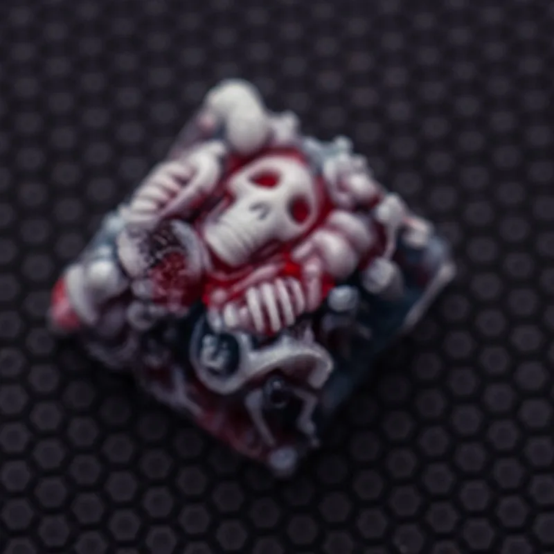 Gameboy Custom Skeleton Resin Keycaps for Mechanical Keyboards with Crosspost Axis Personality Death's Head Keycap Gift view 4