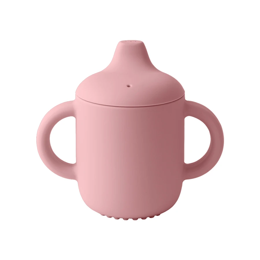 1 STKS Babyvoeding Siliconen Cups Voor Zuigelingen En Jonge Kinderen Draagbare Leren Hand Schacht Drinkwater Cups Babyspullen