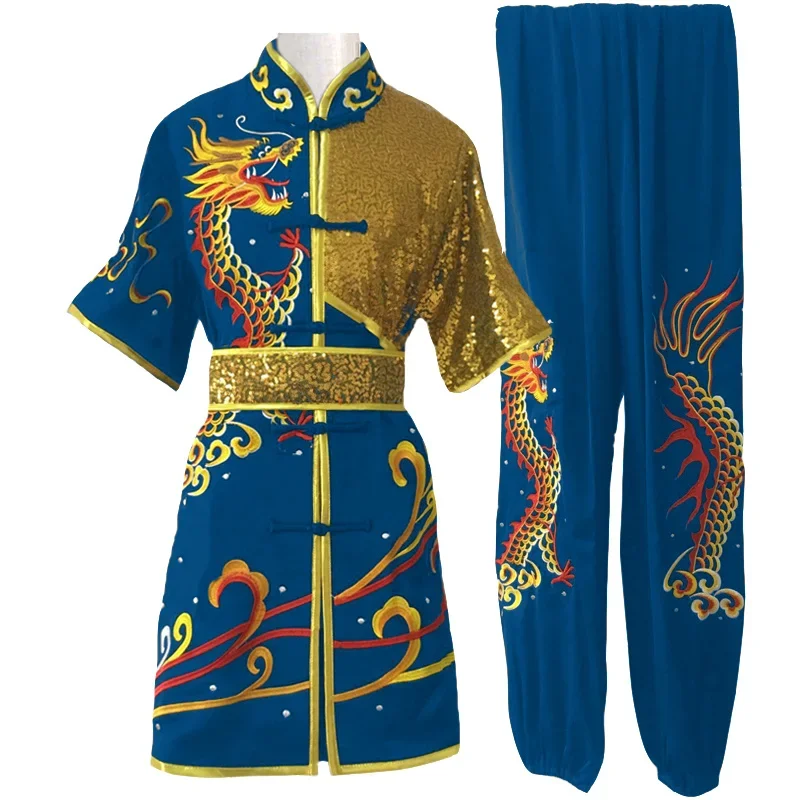 Letnie ubrania Wushu sztuka walki mundur sukienka Kung Fu Tai Chi ubrania dla kobiet i mężczyzn Unisex haft Kun Master 2023 New