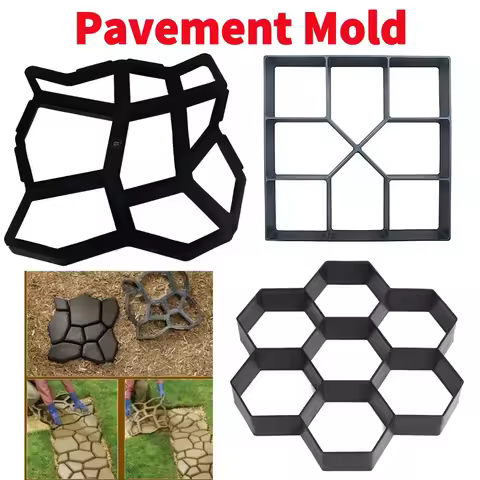 7 Grid Path Stone Mould Paving Concrete Stepping Stone Molds for Home Garden Yard Stone Road Concrete Molds