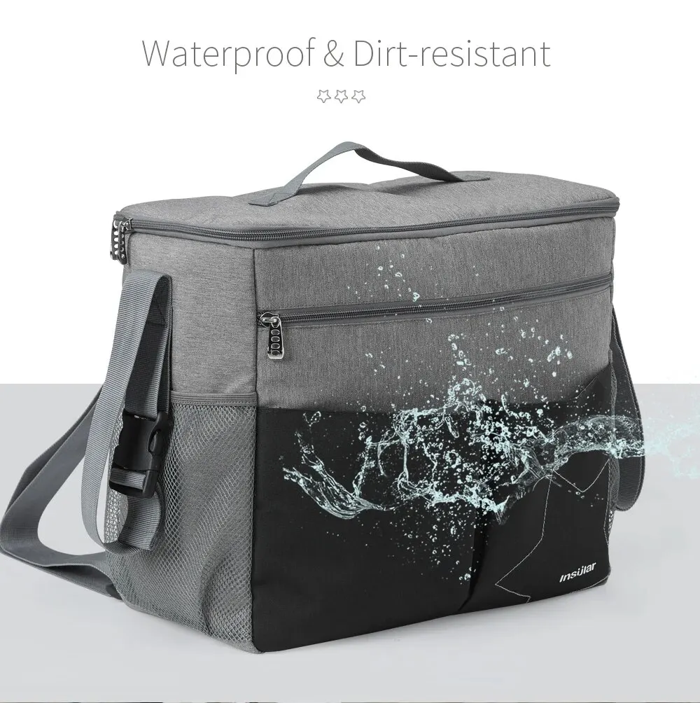 INSULAR Large Capacity Solid Polyester Mommy Diaper Bag Thermal Insulated Outdoor Travel Nursing Bag Fit for Stroller