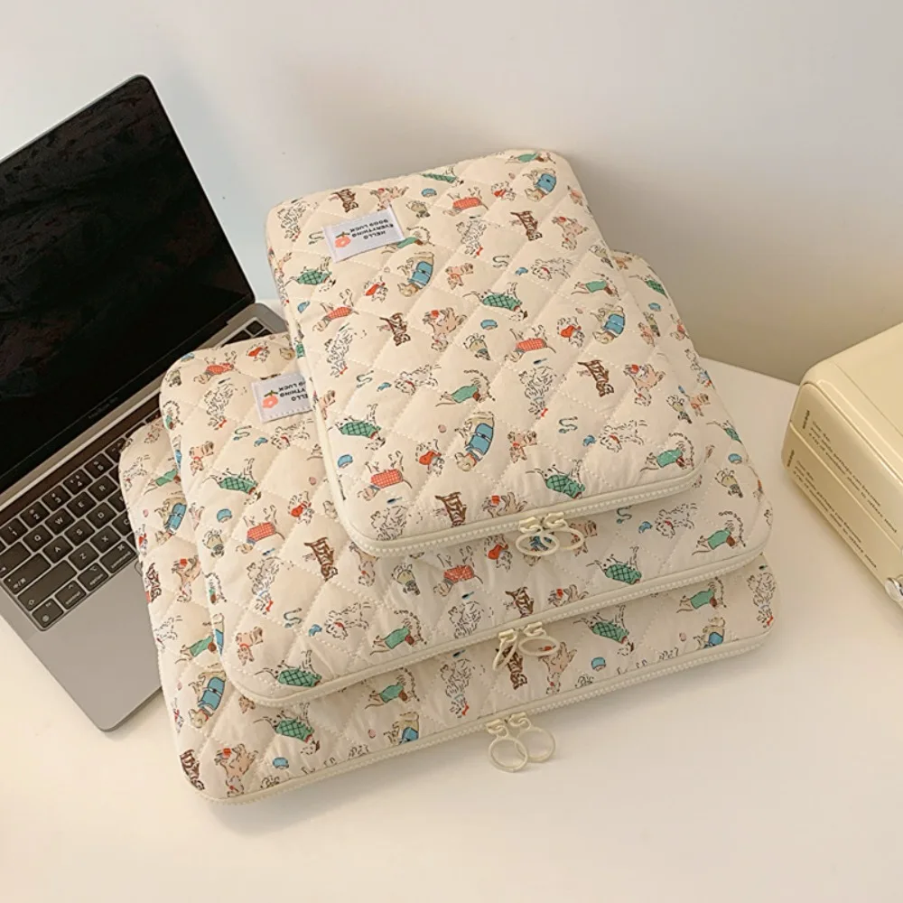 11-15 Inch Laptop Sleeve Water-Resistant Flower Pattern Computer Cover Cartoon Protective Tablet Carrying Bag for Women