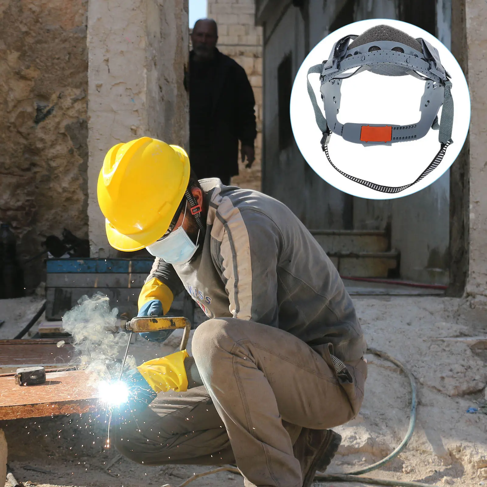 

Replacement Suspension Hard Hat Lining Plastic Cloth Sponge Safety Accessory Hardhat Insert Replacement for Men