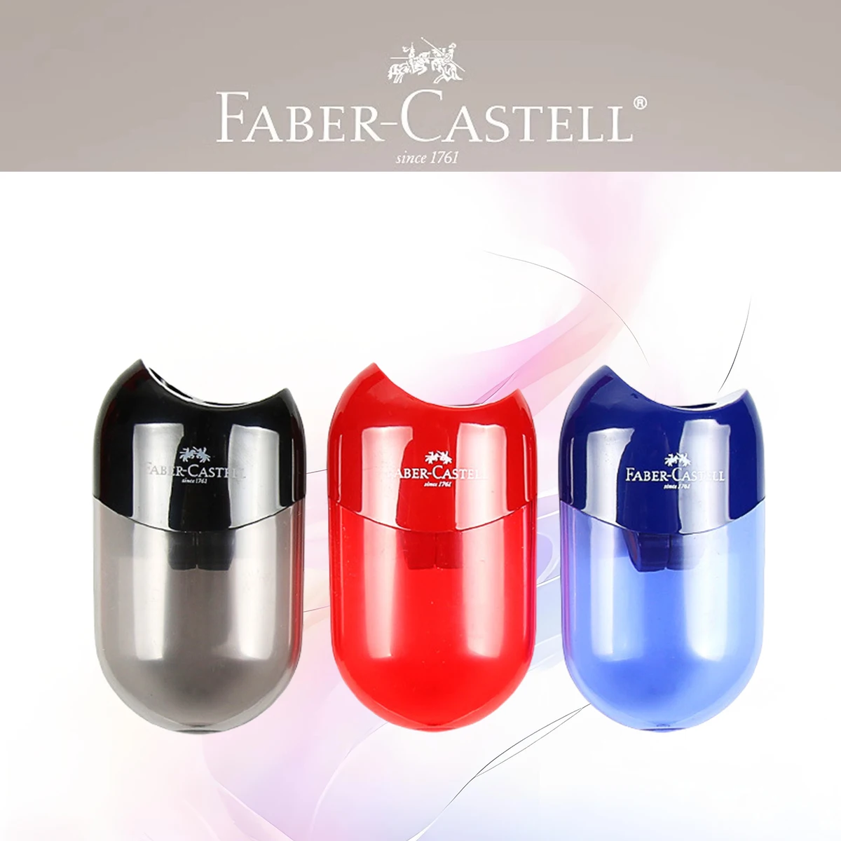Sacapuntas FABER CASTELL, forma ovalada translúcida, gran capacidad de almacenamiento, fácil de enrollar, papelería artística fácil de pelar, 1 Uds.