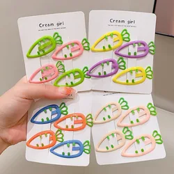 Children's Hair Clips Set Cute Cartoon Radish Hairpins Barrettes Bang Clip Korean Baby Hair Clamp Headwear Girl Hair Accessories