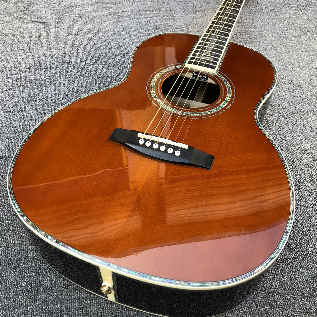 Hot high quality 39 Inches 000 Type Wine Red Solid Spruce Acoustic Guitar Abalone Inlays Rosewood Body Ebony Fingerboard