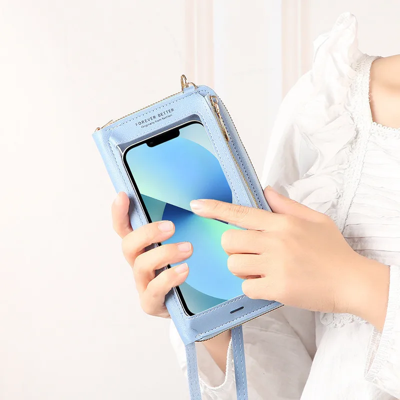 2025, neue Touchscreen-Handytasche, Handtasche, weibliche Umhängetasche, One-Shoulder-transparente Geldbörse – Detail 2