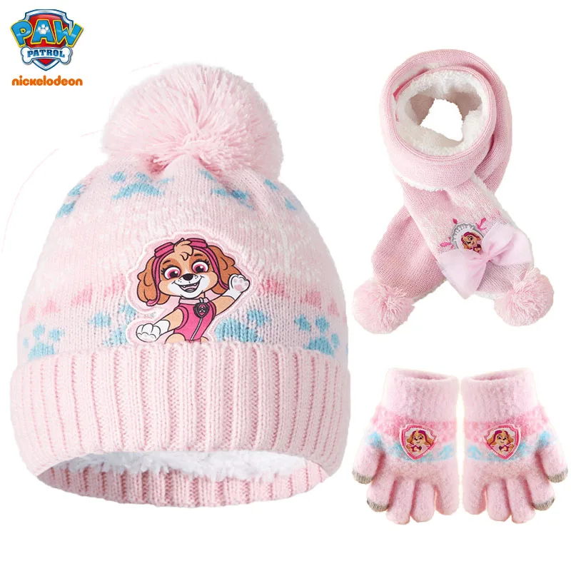 Original Genuine Paw Patrol children\'s winter earmuffs Hats kids Knitted hat Plush Toy kids cap 2-10 years bonnets Toy Gift